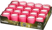 20 stuks Bolsius ReLight kaars Fuchsia houder 24-uurs